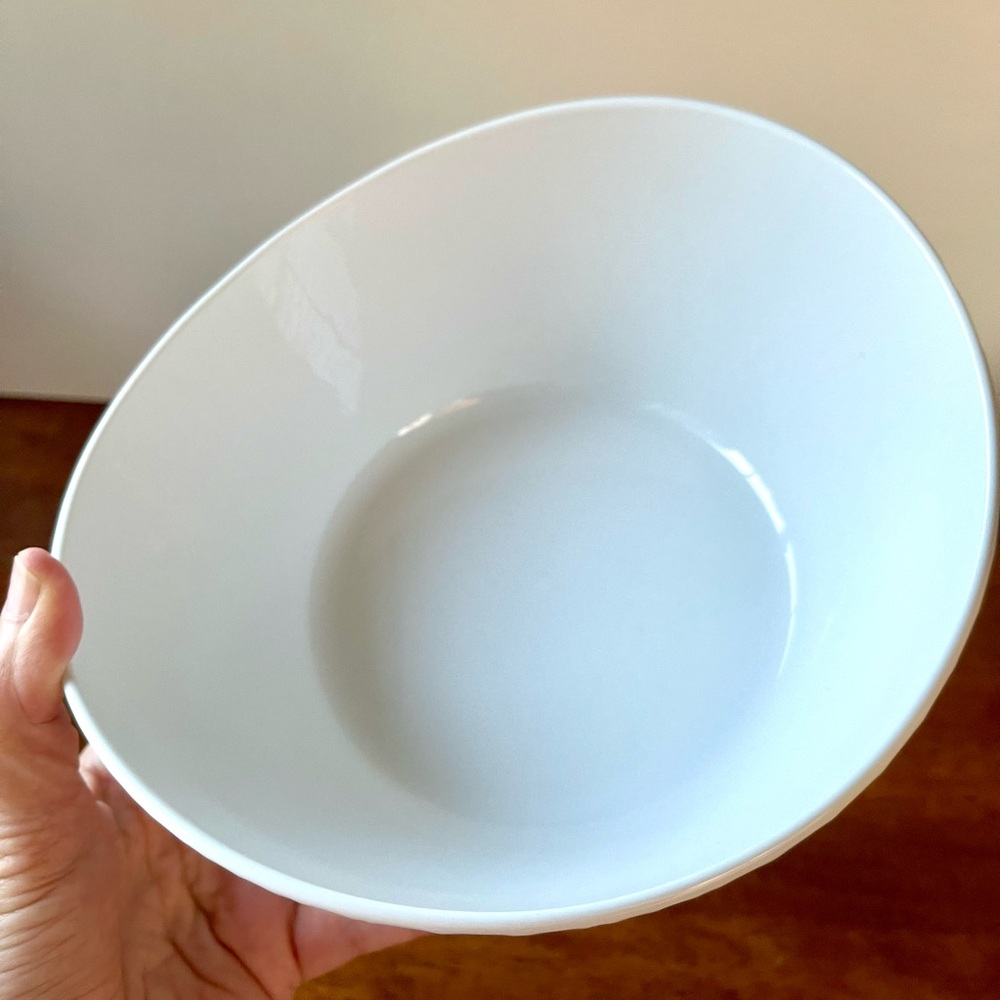 Set of 2 Over and Back Bowls, What A Dish, White, Embossed Criss Cross, Diamond - Picture 2 of 9